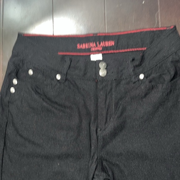 Sabrina Lauren Cropped Black Pants with Button Detail size 12 - Picture 2 of 6